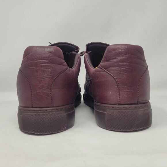 Balenciaga Arena Low Shoes Mens EU45 US12 Burgundy Red Leather Lace Up Casual - Picture 7 of 12